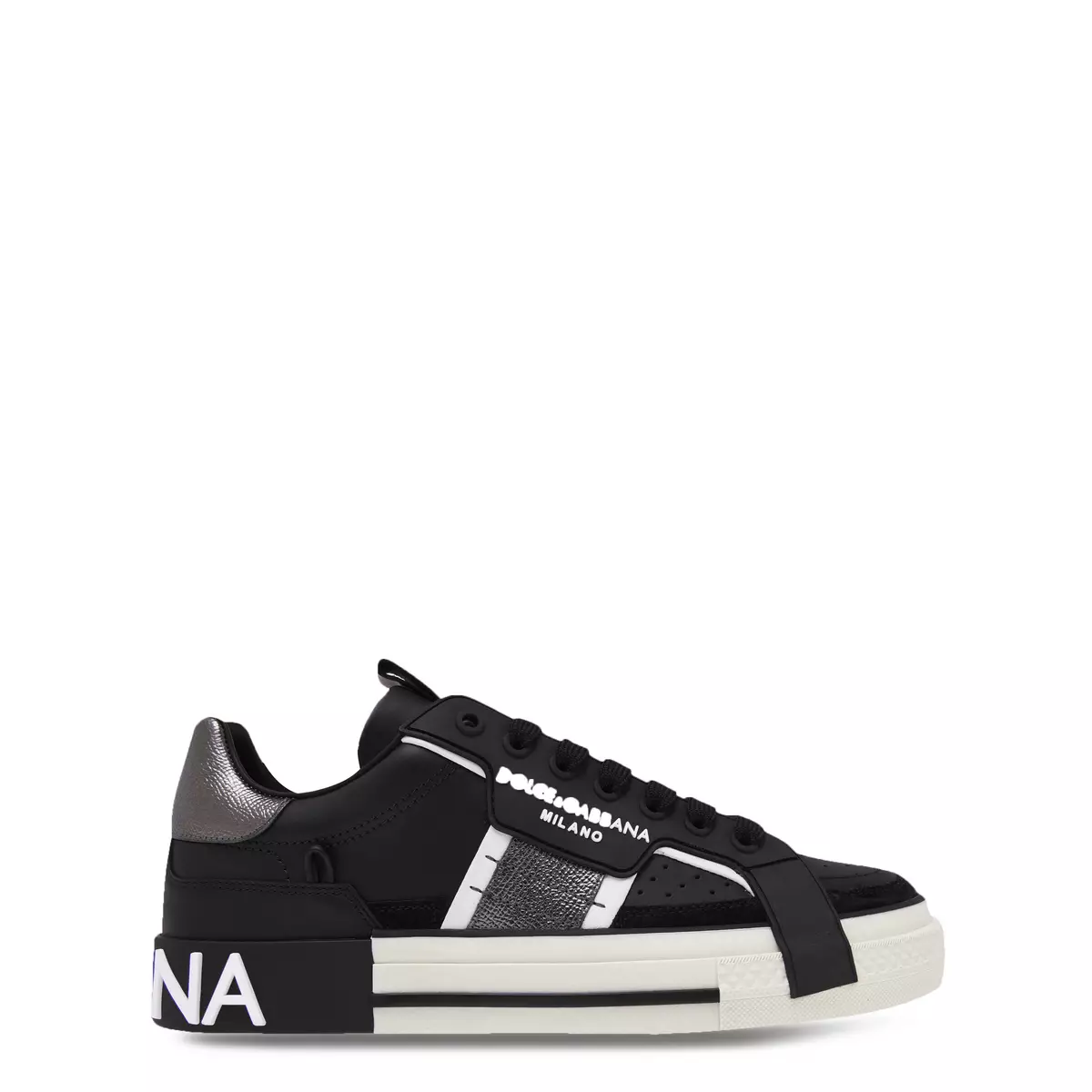 D&G Calfskin 2.zero Custom Sneakers With Contrasting Details