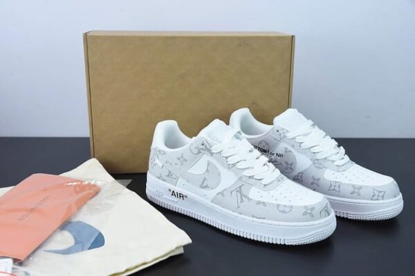 Louis Vuitton x Nike Air Force 1 Low 'By Virgil Abloh White Gray' - Image 2