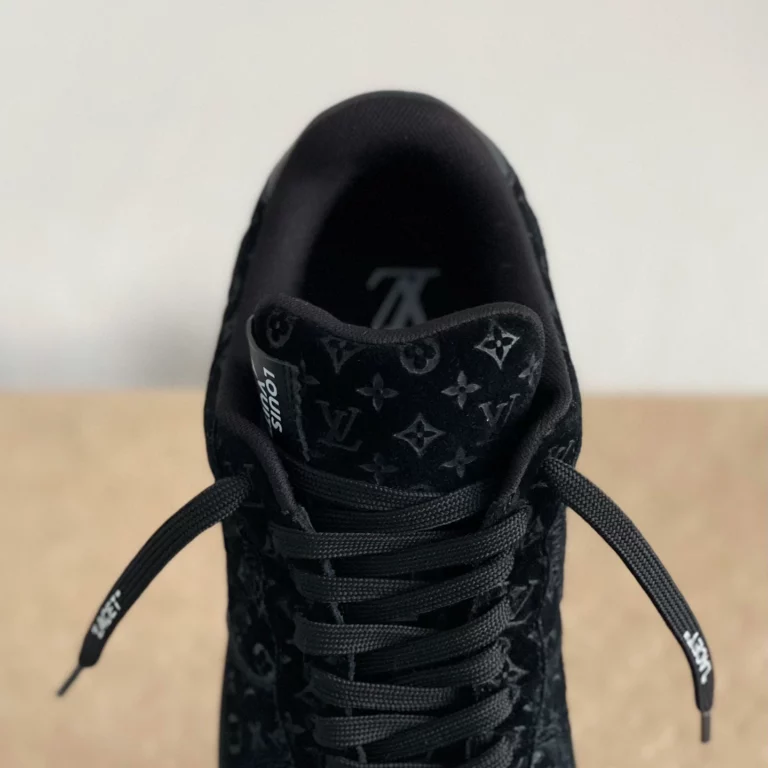 Louis Vuitton x Nike Air Force 1 Low 'Triple Black' - Image 7