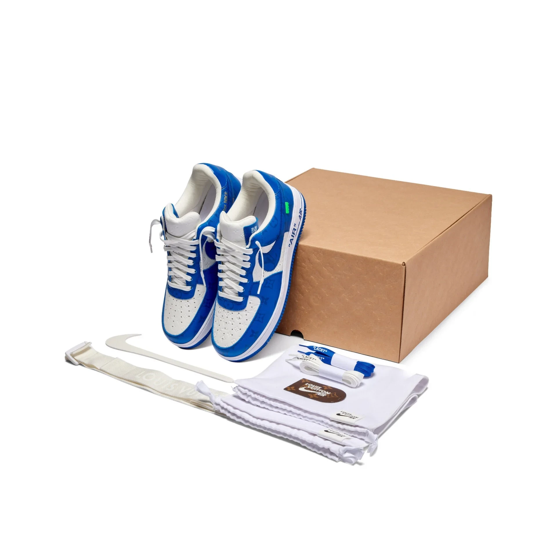 Louis Vuitton x Nike Air Force 1 Low 'By Virgil Abloh White/Blue' - Image 2
