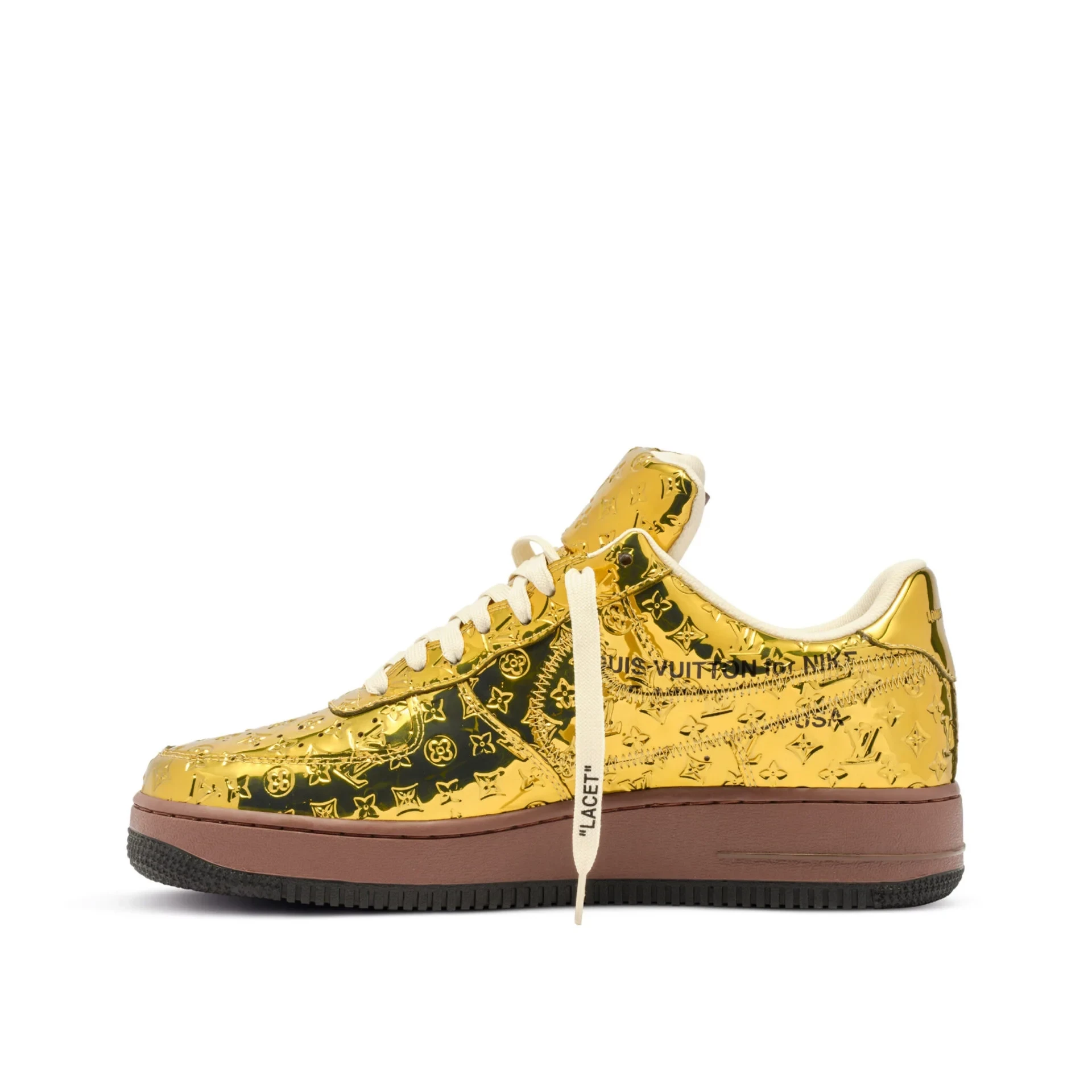 Louis Vuitton x Nike Air Force 1 Low 'Gold' - Image 6