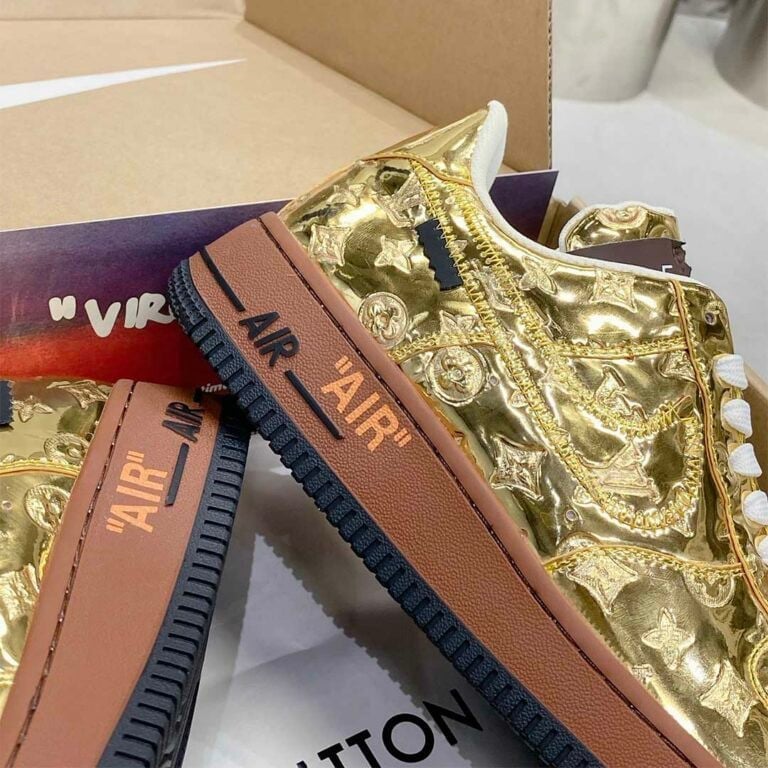 Louis Vuitton x Nike Air Force 1 Low 'Gold' - Image 11
