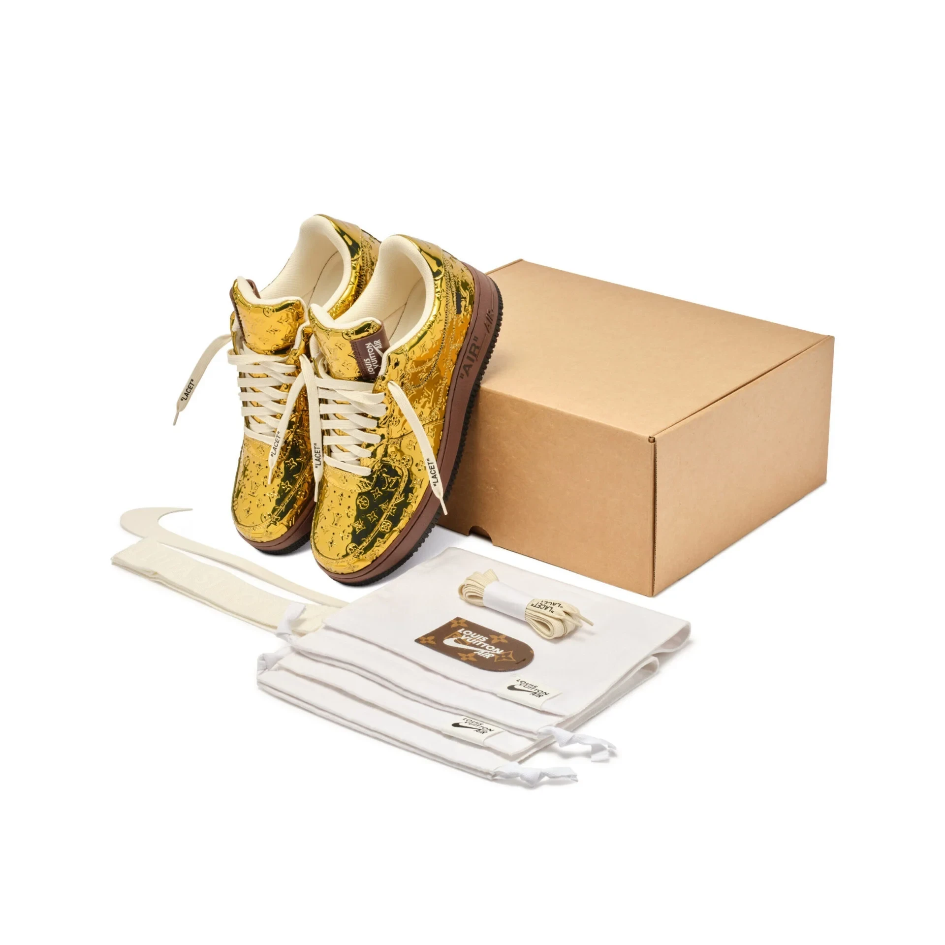 Louis Vuitton x Nike Air Force 1 Low 'Gold' - Image 5