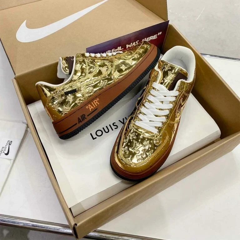Louis Vuitton x Nike Air Force 1 Low 'Gold' - Image 13