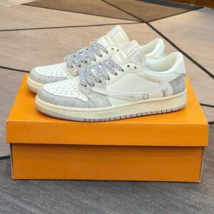 Louis Vuitton x Nike Air Jordan 1 Low Frost White Monogram Edition (Custom)
