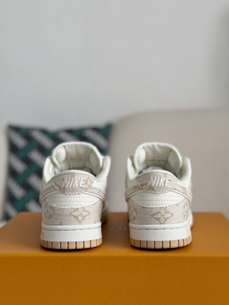 Nike Air Jordan 1 x LV Beige Monogram Edition (Dunk Low Custom) - Image 6
