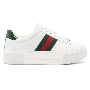 Wms Gucci Ace Leather Sneakers
